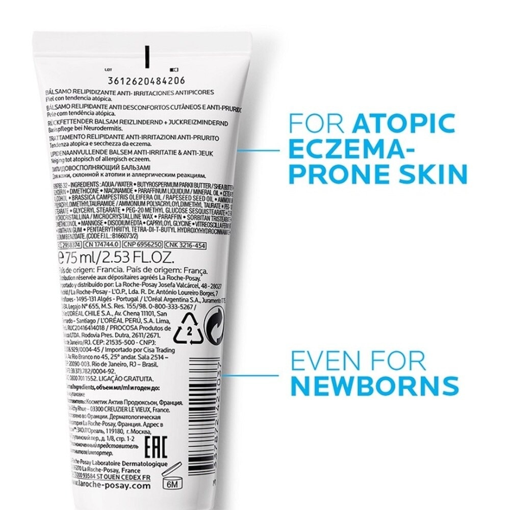 Lipikar Baume AP+M (Anti-Scratching Body Moisturiser with Niacinamide for Eczema-Prone Skin & Babies) 75ml