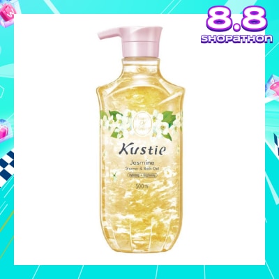 KUSTIE Jasmine Shower & Bath Gel w/Pump (Removing Dryness and Roughness, Moisturizing, Leaving Skin Constantly Healthy and Lustrous) 500ml