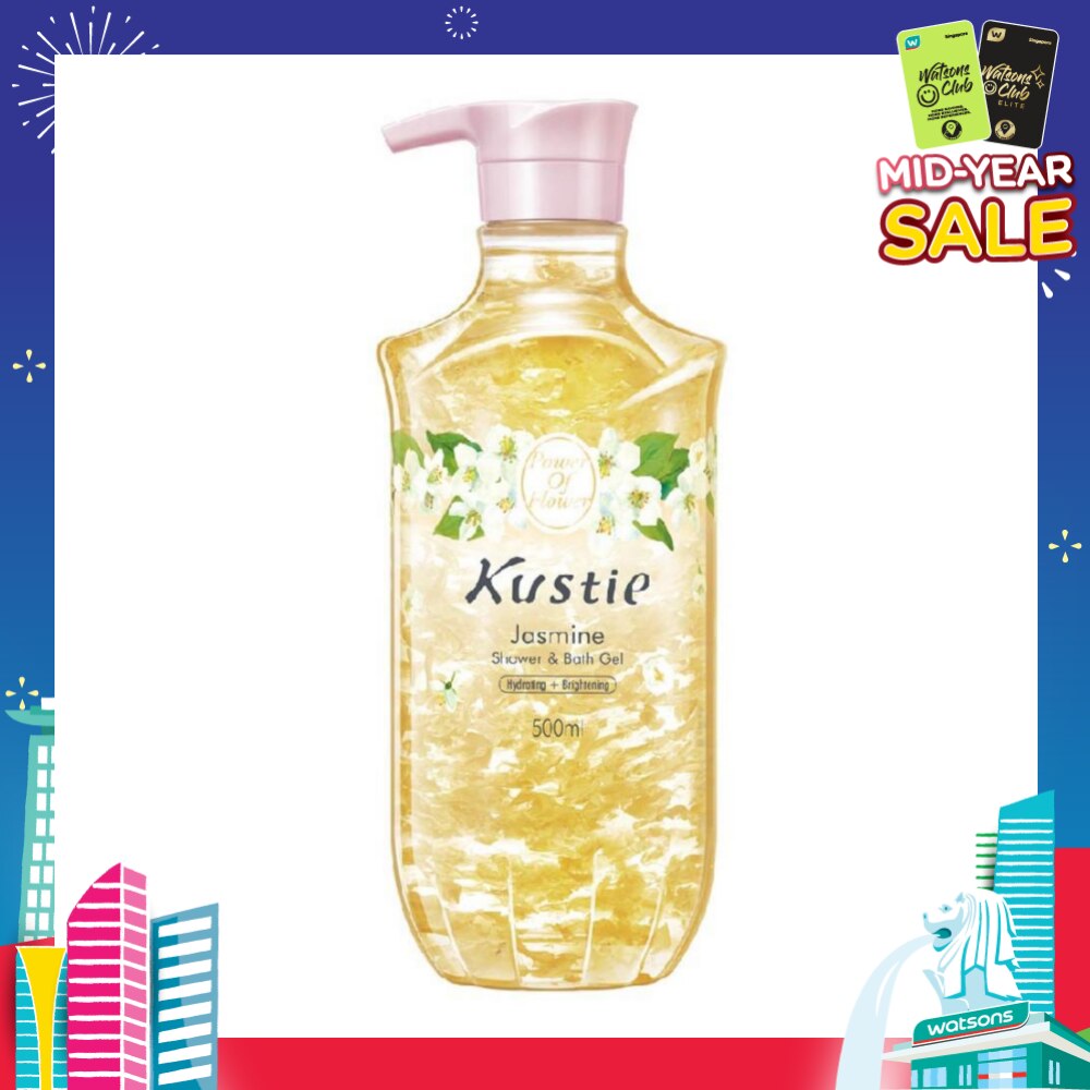 Jasmine Shower & Bath Gel w/Pump (Removing Dryness and Roughness, Moisturizing, Leaving Skin Constantly Healthy and Lustrous) 500ml