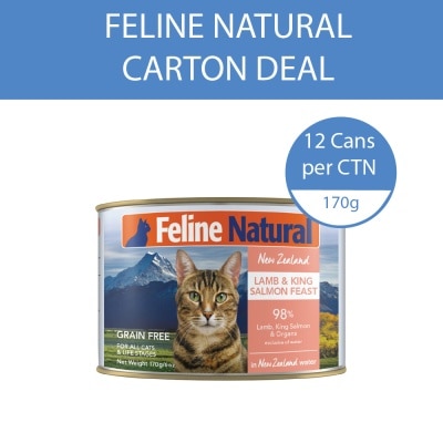 FELINE NATURAL - Lamb & Salmon Feast Canned Cat Food 170g x 12s (Per Carton)