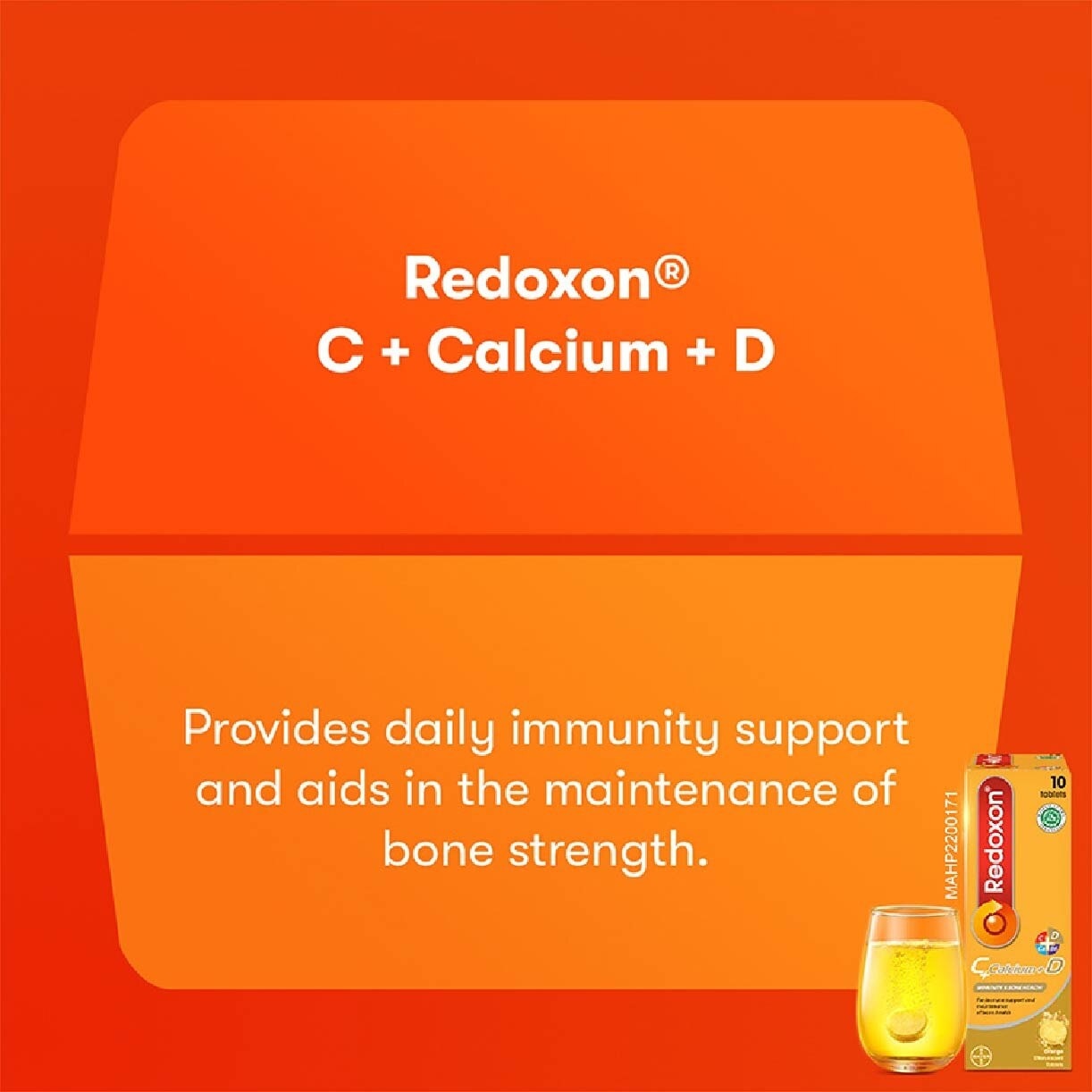 Vitamin C, D & Calcium Immunity & Bone Health Effervescent Orange 10s