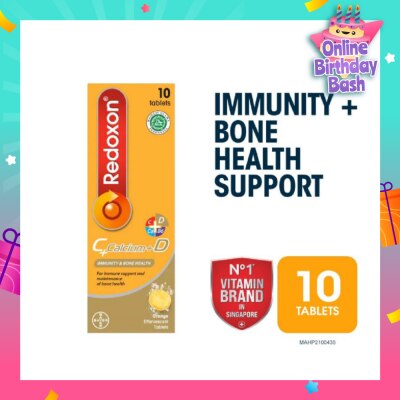 REDOXON Vitamin C, D & Calcium Immunity & Bone Health Effervescent Orange 10s