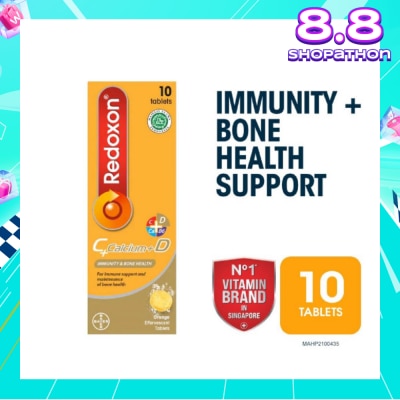 REDOXON Vitamin C, D & Calcium Immunity & Bone Health Effervescent Orange 10s