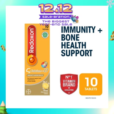 REDOXON Vitamin C, D & Calcium Immunity & Bone Health Effervescent Orange 10s