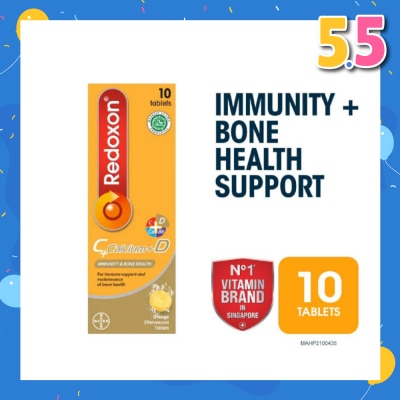 REDOXON Vitamin C, D & Calcium Immunity & Bone Health Effervescent Orange 10s