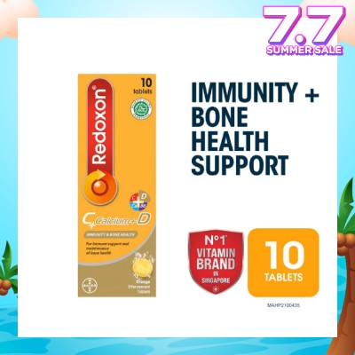 REDOXON Vitamin C, D & Calcium Immunity & Bone Health Effervescent Orange 10s