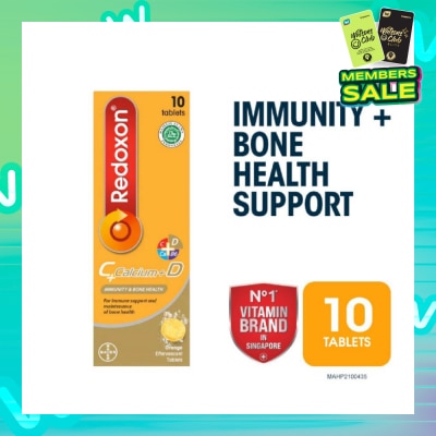 REDOXON Vitamin C, D & Calcium Immunity & Bone Health Effervescent Orange 10s