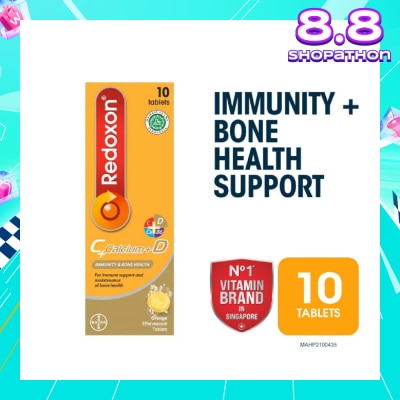 REDOXON Vitamin C, D & Calcium Immunity & Bone Health Effervescent Orange 10s