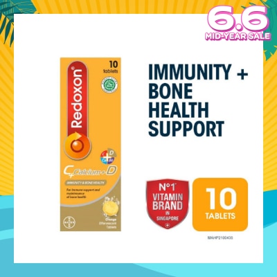 REDOXON Vitamin C, D & Calcium Immunity & Bone Health Effervescent Orange 10s