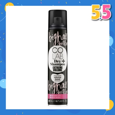COLAB Dry Shampoo Extreme Volume Incredible Volume Boost Formula (Instant Lift, Adds Body) 200ml