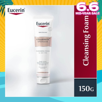 EUCERIN Ultrawhite Spotless Gentle Cleansing Foam (Suitable for All Skin Type + Removes Excessive Oil & Makeup) 150ml