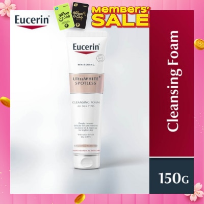 EUCERIN Ultrawhite Spotless Gentle Cleansing Foam (Suitable for All Skin Type + Removes Excessive Oil & Makeup) 150ml