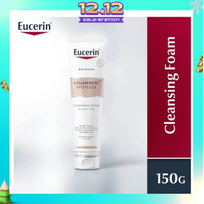 EUCERIN Ultrawhite Spotless Gentle Cleansing Foam (Suitable for All Skin Type + Removes Excessive Oil & Makeup) 150ml