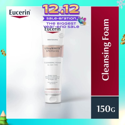 EUCERIN Ultrawhite Spotless Gentle Cleansing Foam (Suitable for All Skin Type + Removes Excessive Oil & Makeup) 150ml