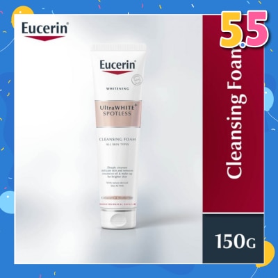 EUCERIN Ultrawhite Spotless Gentle Cleansing Foam (Suitable for All Skin Type + Removes Excessive Oil & Makeup) 150ml