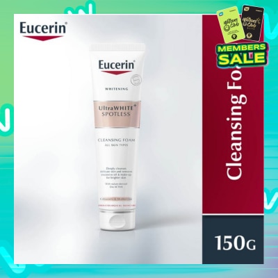 EUCERIN Ultrawhite Spotless Gentle Cleansing Foam (Suitable for All Skin Type + Removes Excessive Oil & Makeup) 150ml