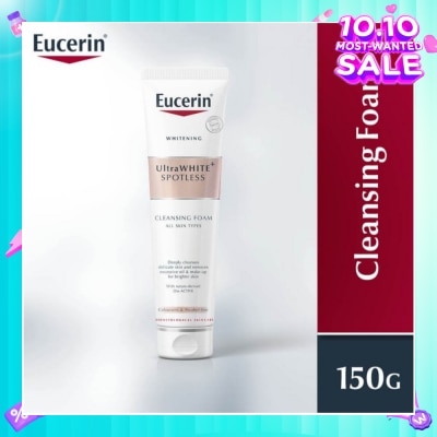 EUCERIN Ultrawhite Spotless Gentle Cleansing Foam (Suitable for All Skin Type + Removes Excessive Oil & Makeup) 150ml