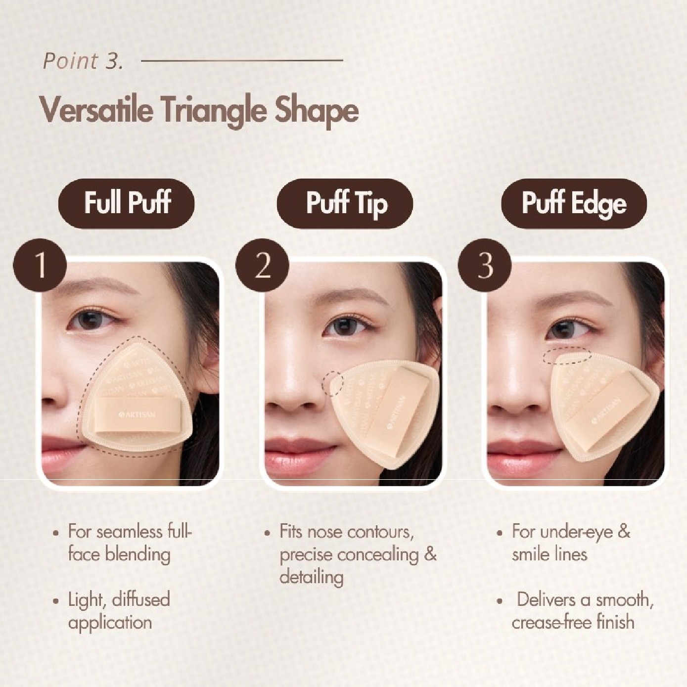 Artisan Triangle Soft Touch Beauty Puff 1s