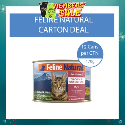 FELINE NATURAL - Chicken & Venison Feast Canned Cat Food 170g x 12s (Per Carton)