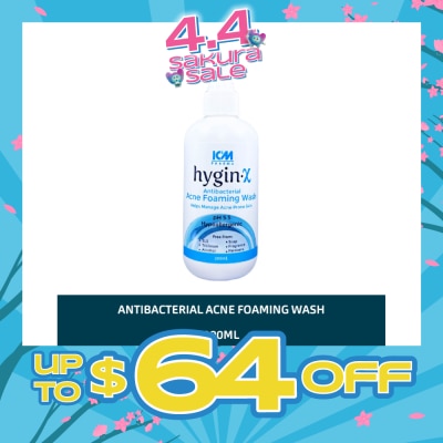 ICM PHARMA - Pharma Hygin-X Antibacterial Acne Foaming Wash For Face & Body 200ml