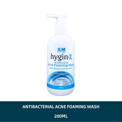 ICM PHARMA Pharma Hygin-X Antibacterial Acne Foaming Wash For Face & Body 200ml
