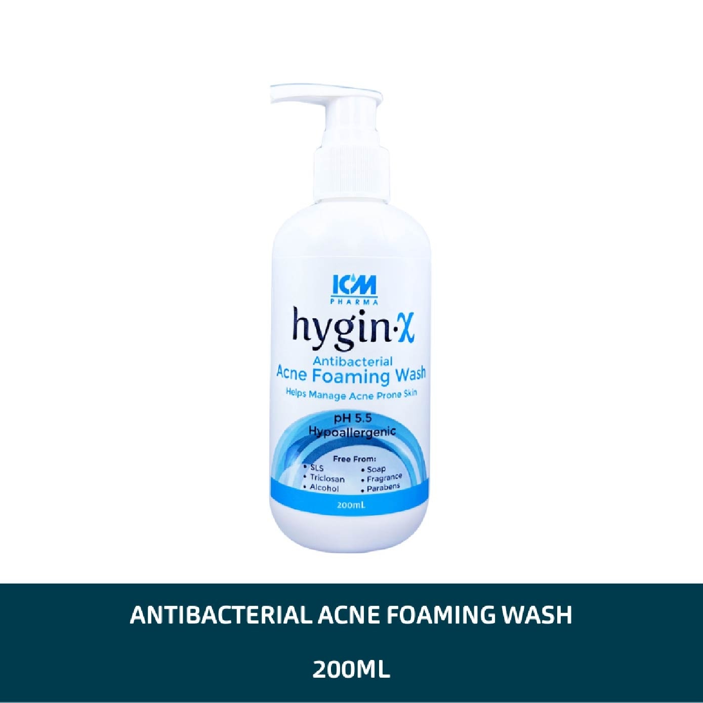 Pharma Hygin-X Antibacterial Acne Foaming Wash For Face & Body 200ml