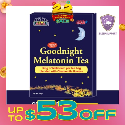 21ST CENTURY Goodnight Melatonin Sugar-free Tea Bags Blended with Chamomile Flowers (For Relexation & Restful Sleep) 5mg x 24s
