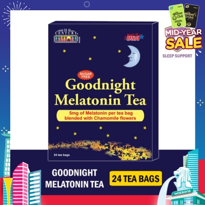 21ST CENTURY Goodnight Melatonin Sugar-free Tea Bags Blended with Chamomile Flowers (For Relexation & Restful Sleep) 5mg x 24s
