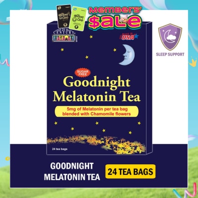 21ST CENTURY - Goodnight Melatonin Sugar-free Tea Bags Blended with Chamomile Flowers (For Relexation & Restful Sleep) 5mg x 24s
