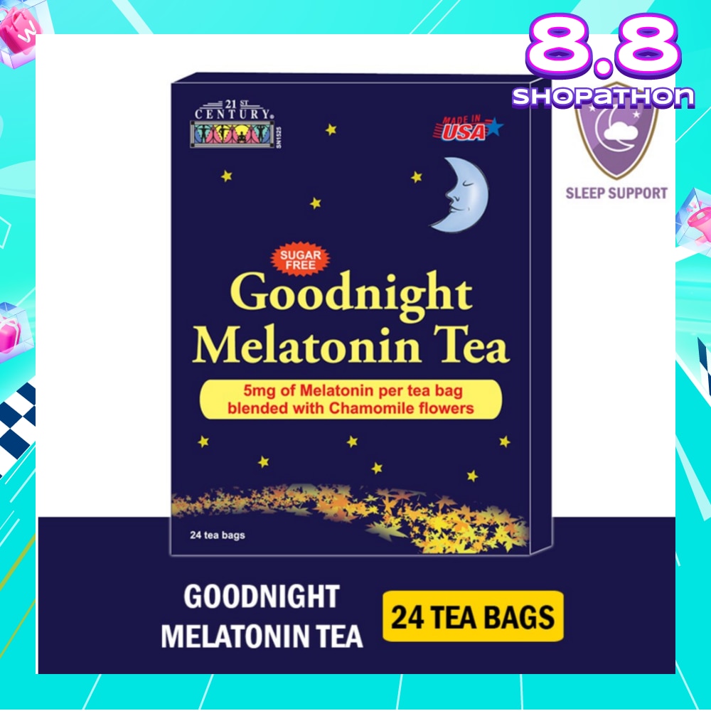 Goodnight Melatonin Sugar-free Tea Bags Blended with Chamomile Flowers (For Relexation & Restful Sleep) 5mg x 24s