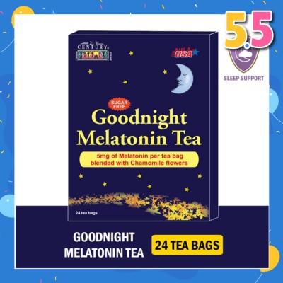 21ST CENTURY Goodnight Melatonin Sugar-free Tea Bags Blended with Chamomile Flowers (For Relexation & Restful Sleep) 5mg x 24s