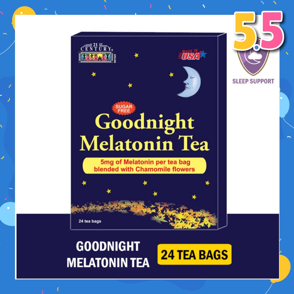 Goodnight Melatonin Sugar-free Tea Bags Blended with Chamomile Flowers (For Relexation & Restful Sleep) 5mg x 24s