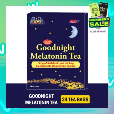 21ST CENTURY Goodnight Melatonin Sugar-free Tea Bags Blended with Chamomile Flowers (For Relexation & Restful Sleep) 5mg x 24s