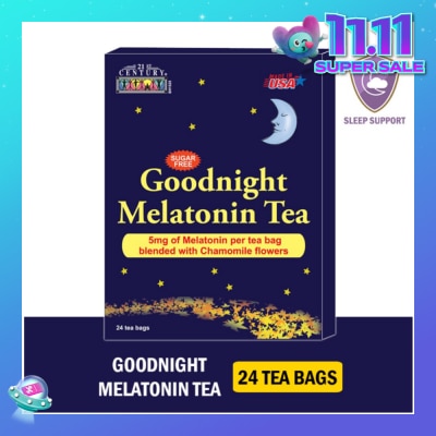 21ST CENTURY Goodnight Melatonin Sugar-free Tea Bags Blended with Chamomile Flowers (For Relexation & Restful Sleep) 5mg x 24s