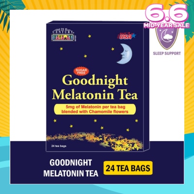 21ST CENTURY Goodnight Melatonin Sugar-free Tea Bags Blended with Chamomile Flowers (For Relexation & Restful Sleep) 5mg x 24s