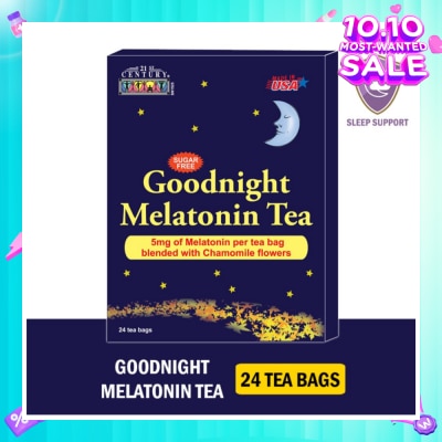 21ST CENTURY Goodnight Melatonin Sugar-free Tea Bags Blended with Chamomile Flowers (For Relexation & Restful Sleep) 5mg x 24s