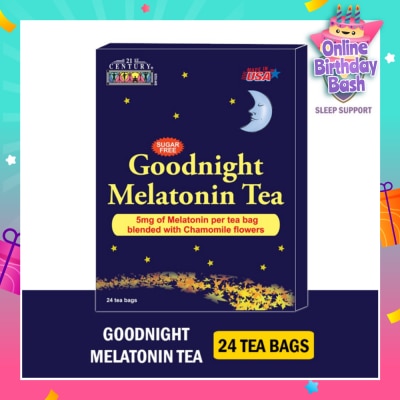 21ST CENTURY Goodnight Melatonin Sugar-free Tea Bags Blended with Chamomile Flowers (For Relexation & Restful Sleep) 5mg x 24s