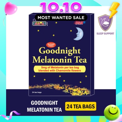 21ST CENTURY Goodnight Melatonin Sugar free Tea Bags Blended with Chamomile Flowers (For Relexation & Restful Sleep) 5mg x 24s image