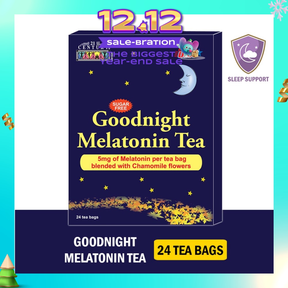 Goodnight Melatonin Sugar-free Tea Bags Blended with Chamomile Flowers (For Relexation & Restful Sleep) 5mg x 24s