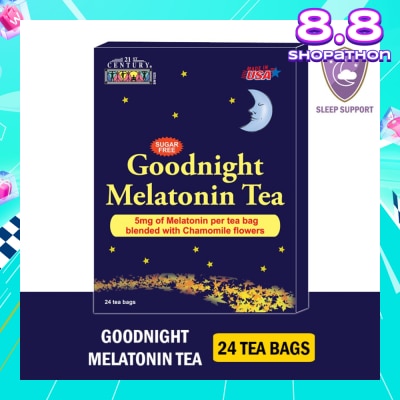 21ST CENTURY Goodnight Melatonin Sugar-free Tea Bags Blended with Chamomile Flowers (For Relexation & Restful Sleep) 5mg x 24s