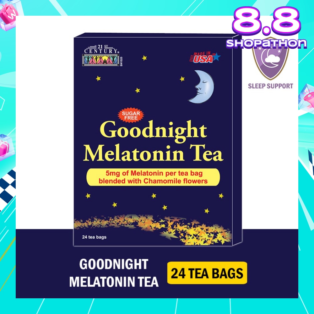 Goodnight Melatonin Sugar-free Tea Bags Blended with Chamomile Flowers (For Relexation & Restful Sleep) 5mg x 24s