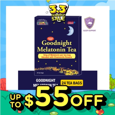 21ST CENTURY Goodnight Melatonin Sugar-free Tea Bags Blended with Chamomile Flowers (For Relexation & Restful Sleep) 5mg x 24s