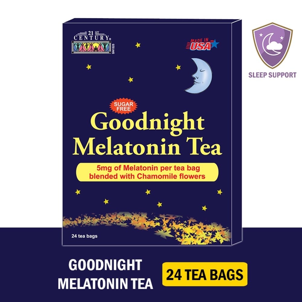 Goodnight Melatonin Sugar-free Tea Bags Blended with Chamomile Flowers (For Relexation & Restful Sleep) 5mg x 24s