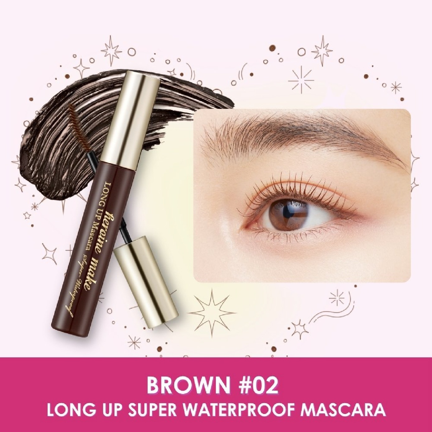 Long Up Super Waterproof Mascara #02 Brown 6g