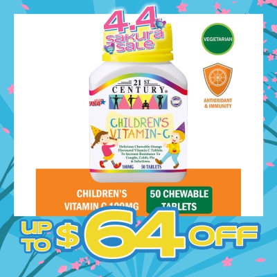 21ST CENTURY - Children's Chewable Vegetarian Orange Flavoured Vitamin C Tablets (Maintain Body Resistance)  100mg 50s