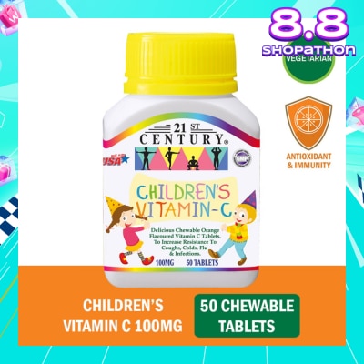 21ST CENTURY Children's Chewable Vegetarian Orange Flavoured Vitamin C Tablets (Maintain Body Resistance)  100mg 50s