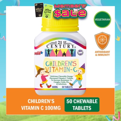 21ST CENTURY - Children's Chewable Vegetarian Orange Flavoured Vitamin C Tablets (Maintain Body Resistance) 100mg 50s