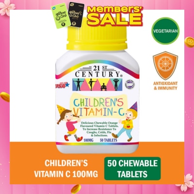 21ST CENTURY Children's Chewable Vegetarian Orange Flavoured Vitamin C Tablets (Maintain Body Resistance)  100mg 50s