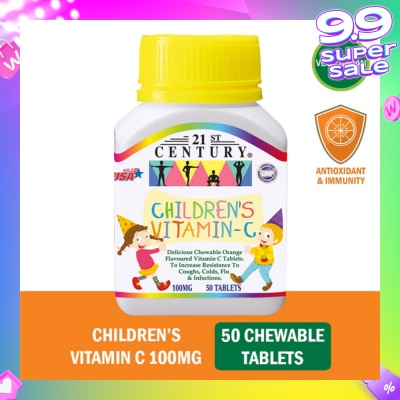 21ST CENTURY Children's Chewable Vegetarian Orange Flavoured Vitamin C Tablets (Maintain Body Resistance)  100mg 50s