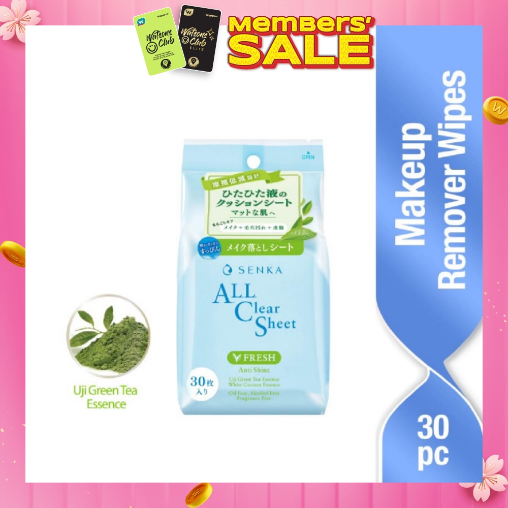 Senka Anti-Shine All Clear Sheet 30s (Expiry: Aug`2026)